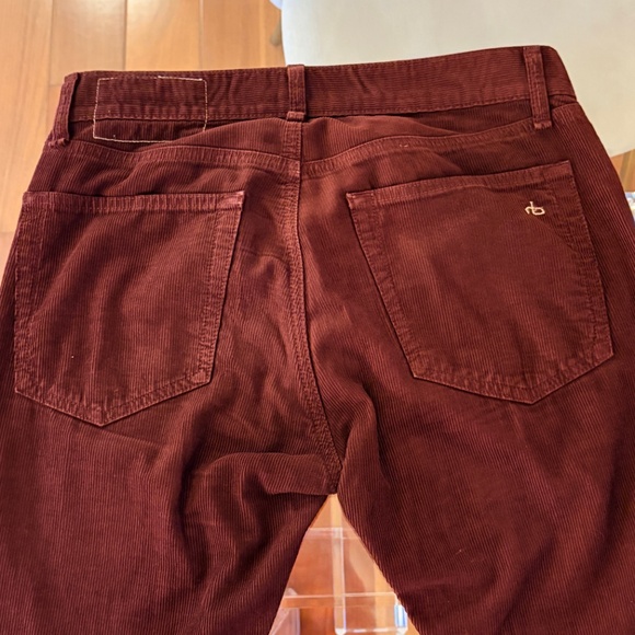 Rag & Bone Maroon Corduroy Slim Straight Pants Men's Size 29 - Picture 8 of 9